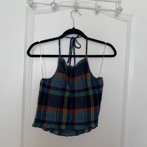 NWOT American Eagle Plaid Halter Top